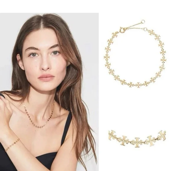 Tory Burch Gold Logo Necklace - Picture 1 of 6